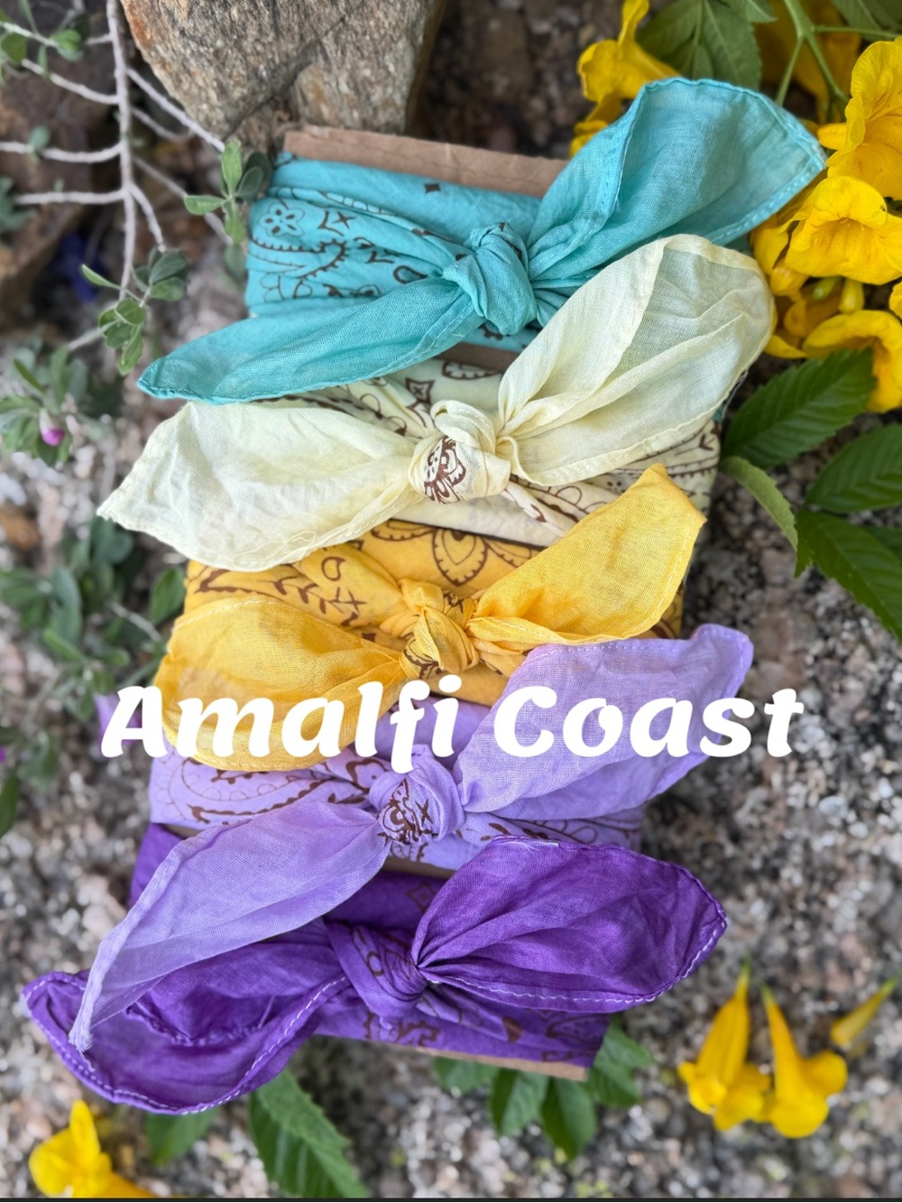 Bandanas BANDANA Set ⭐️NWT "Amalfi Coast" Hand Dyed COTTON (SPECIAL SET OF 5)